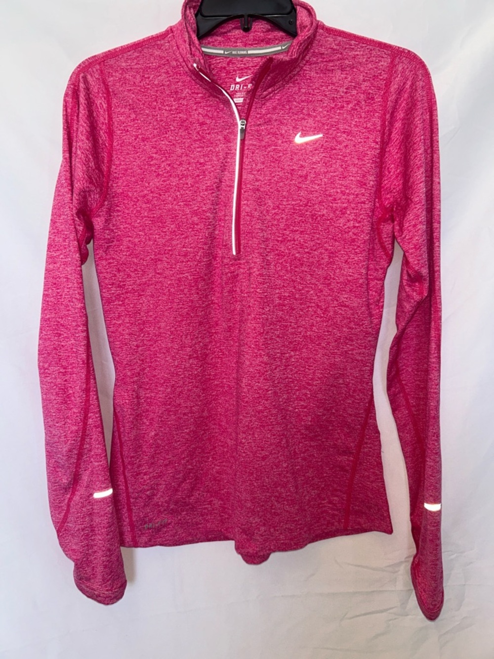 Nike Women's Heathered Hot Pink Dri-FIT Quarter-Zip Pullover